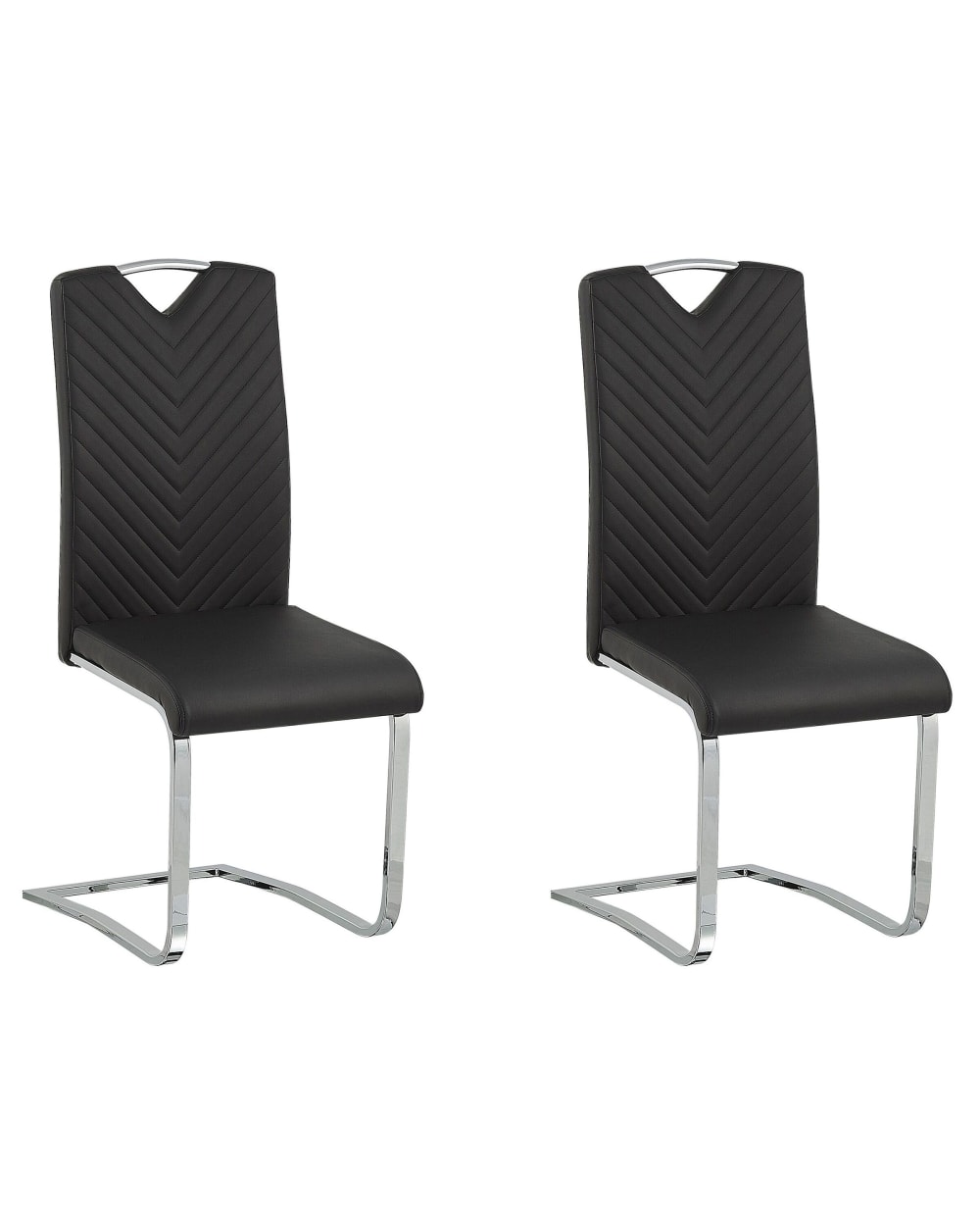 Lot 2 chaises salle - cuir noir