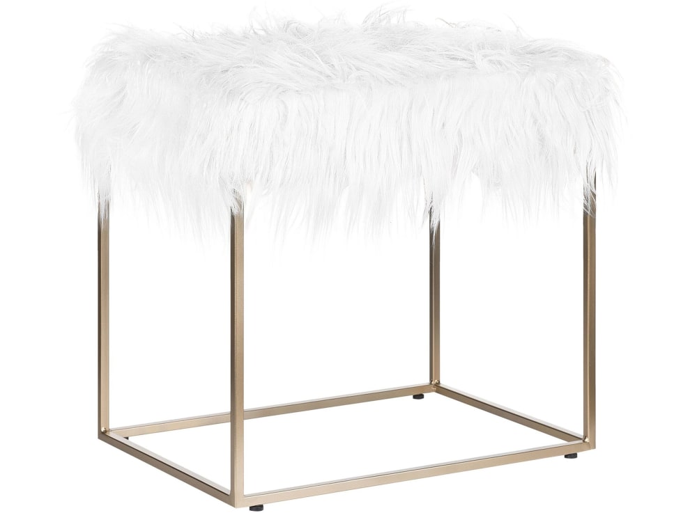 tabouret en fausse fourrure