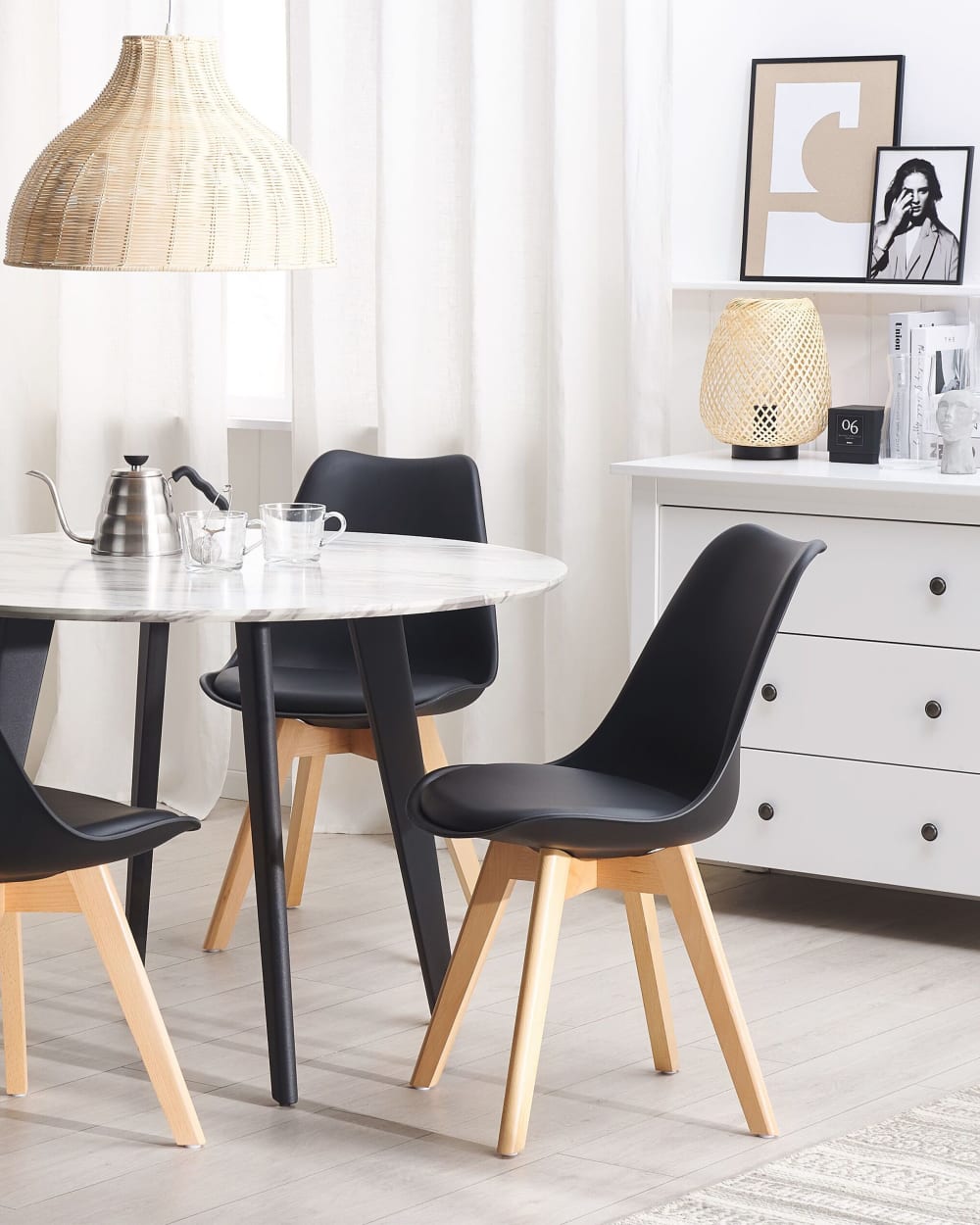 Esszimmerstuhl 2er Set aus Kunststoff, schwarz - Maisons Du Monde