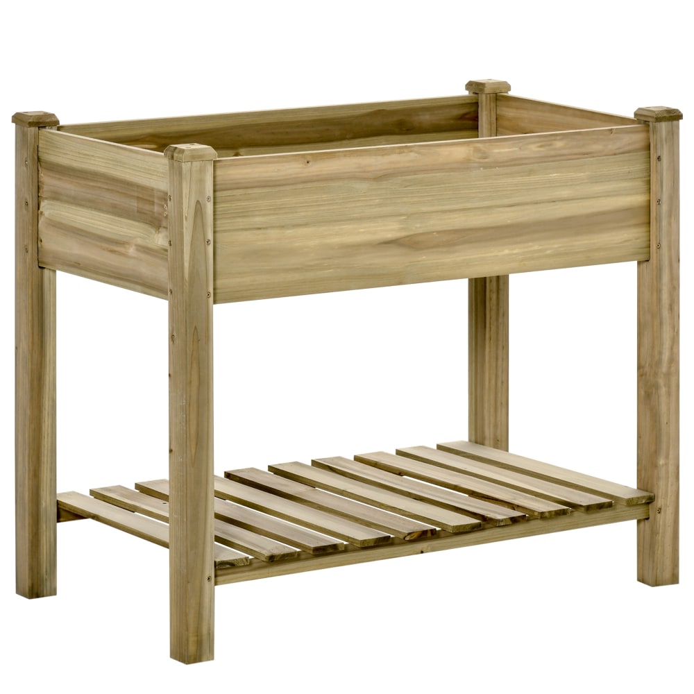 Huerto urbano de madera 91x51x76 cm madera natural