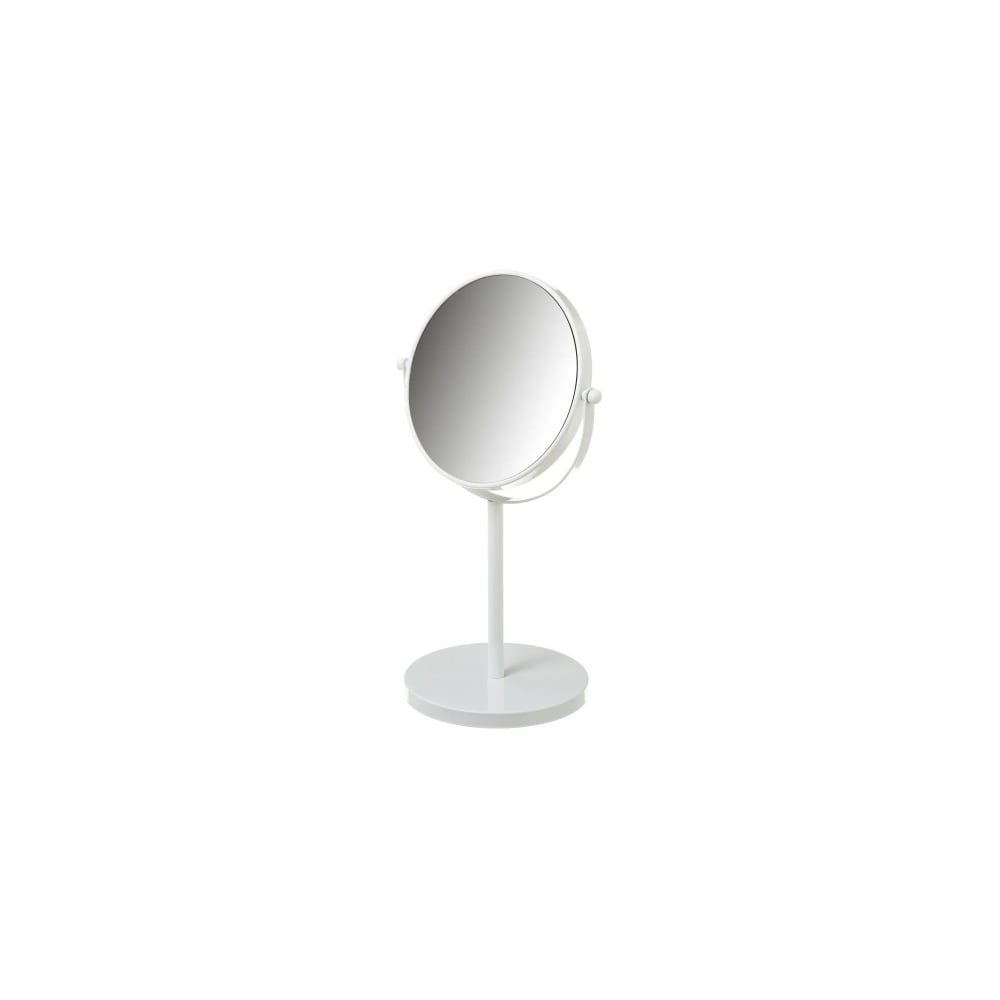 Miroir grossissant (x5) double face en métal blanc