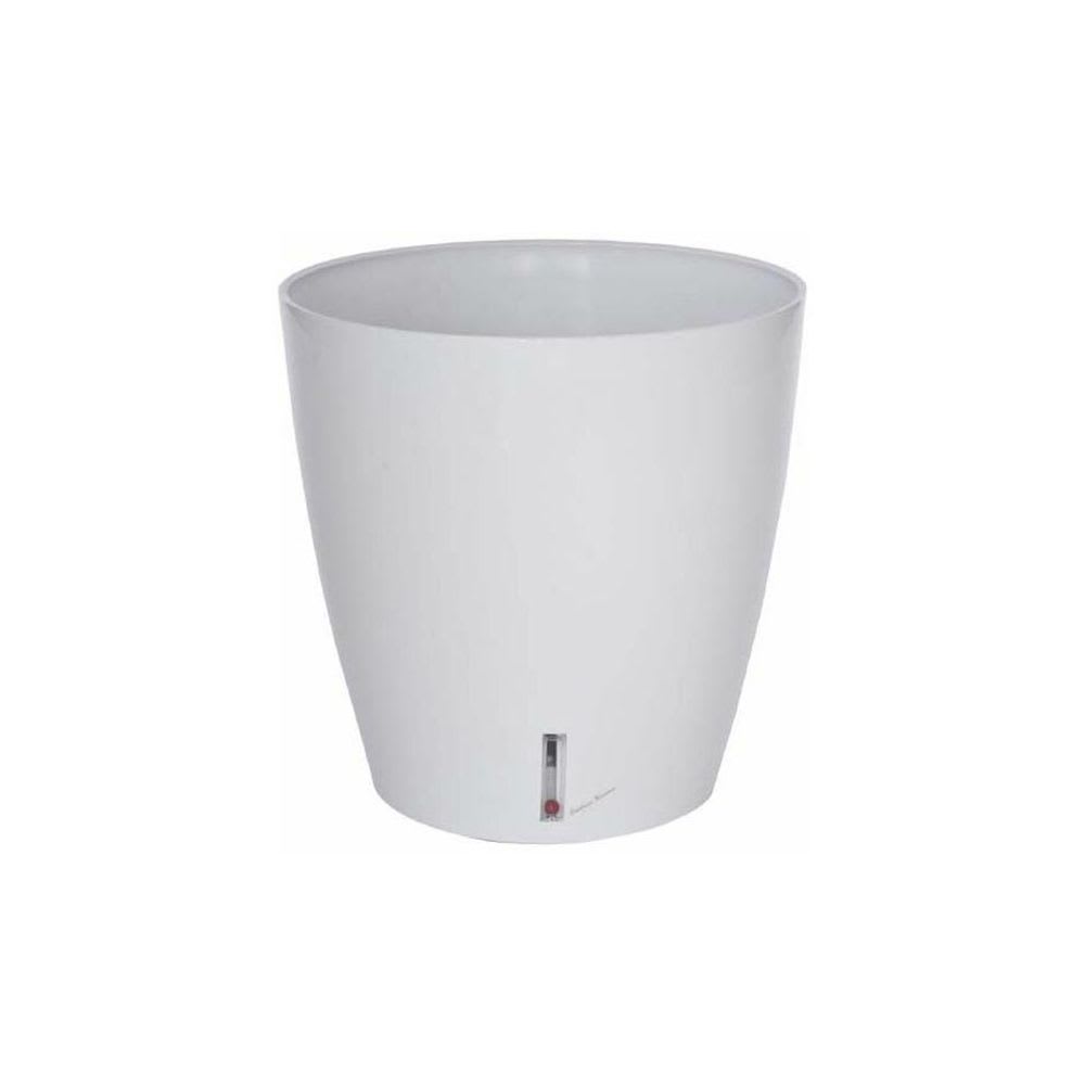 Pot en plastique rond avec réserve d'eau 45 cm eva blanc