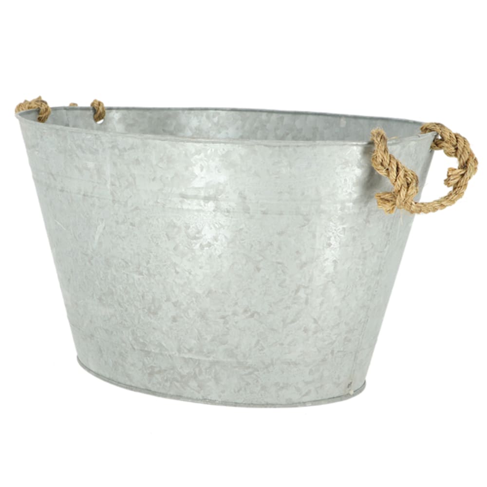 Bassine vieux zinc poignées gris - Maisons du Monde