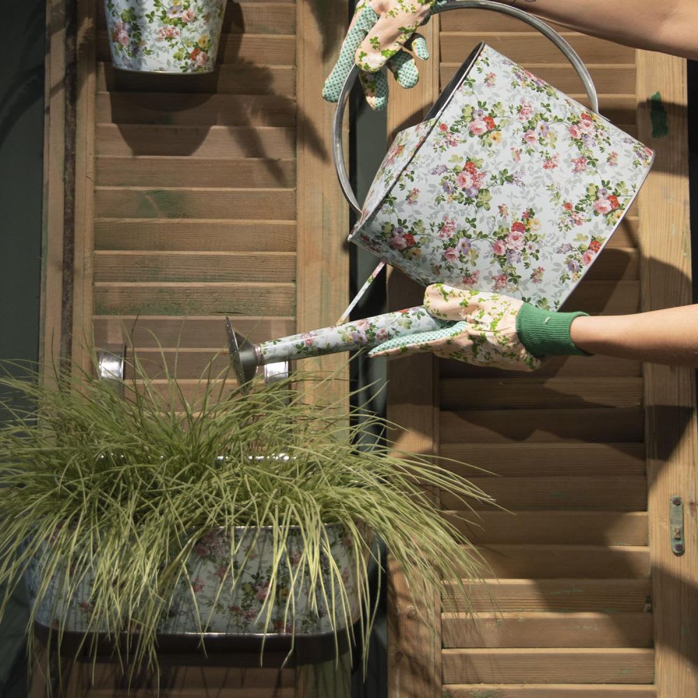 Jardinière zinc imprimé roses multicolore - Maisons du Monde