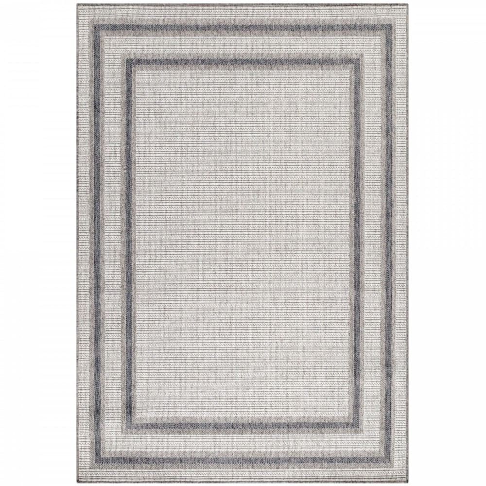 Tapis extérieur tissé plat greige et gris 120x170cm
