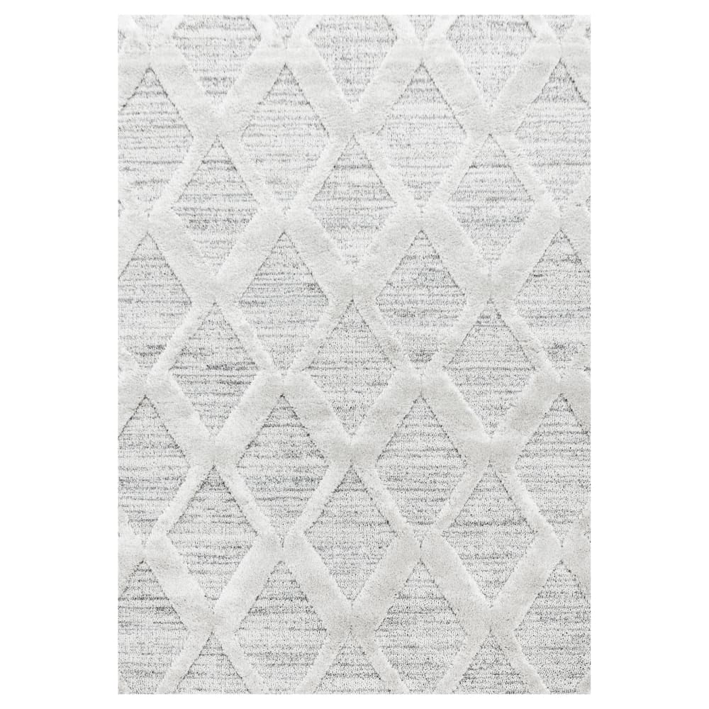 Tapis bohème à relief blanc ivoire 80x150cm