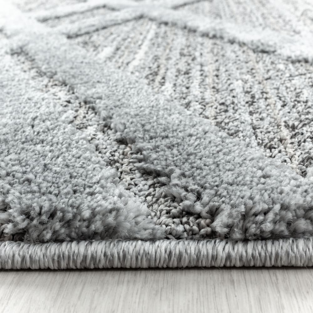 Tapis bohème à relief gris 200x290cm — vue 4