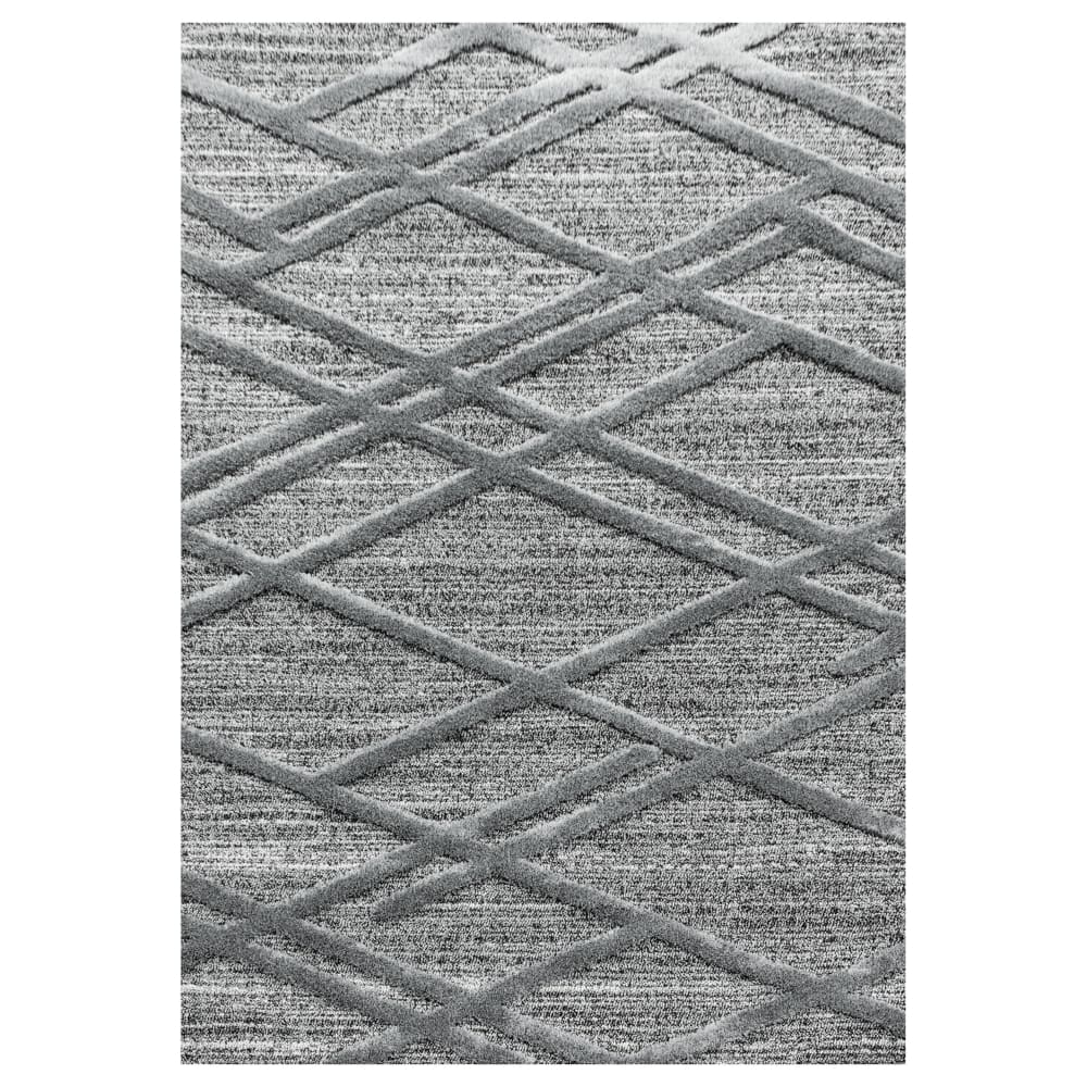 Tapis bohème à relief gris 120x170cm