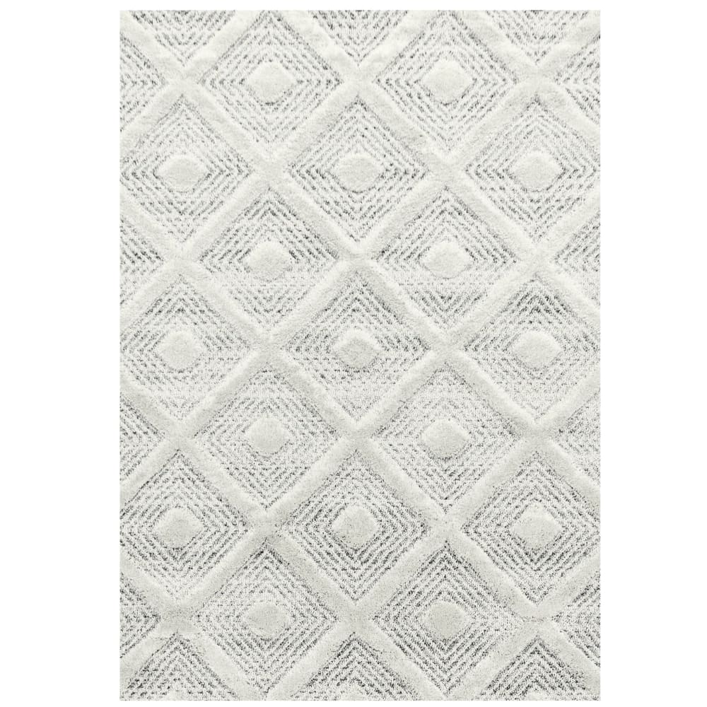 Tapis bohème à relief blanc ivoire 60x110cm