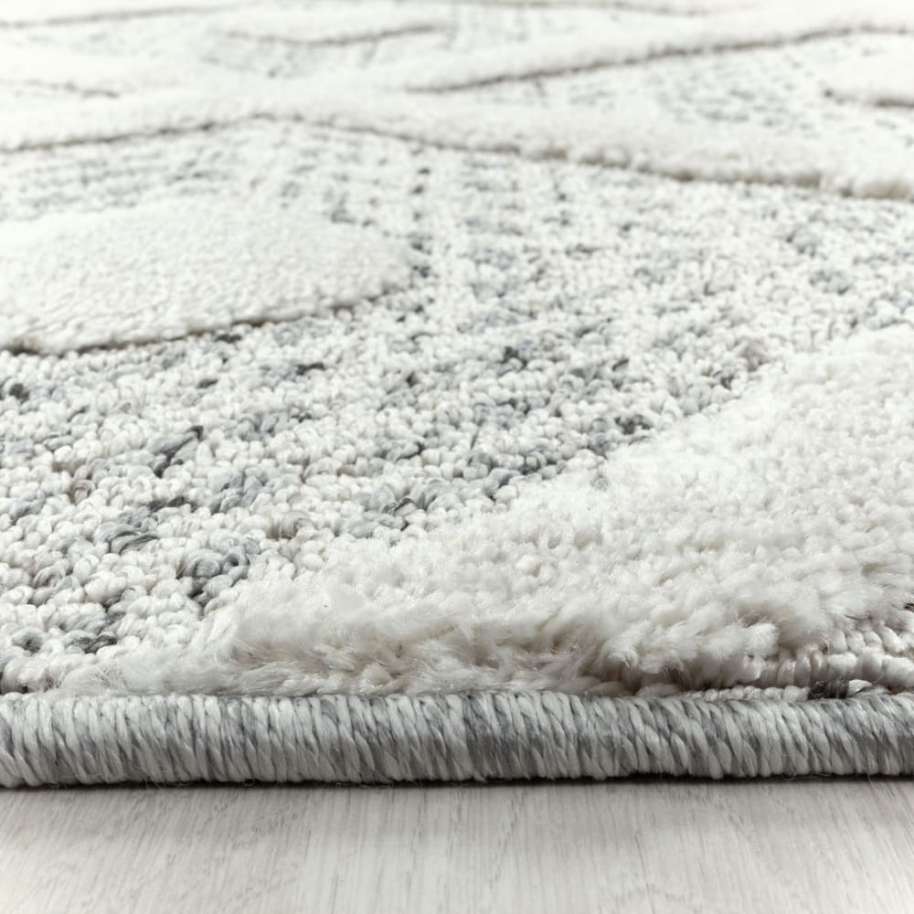 Tapis bohème à relief blanc ivoire 80x250cm — vue 4