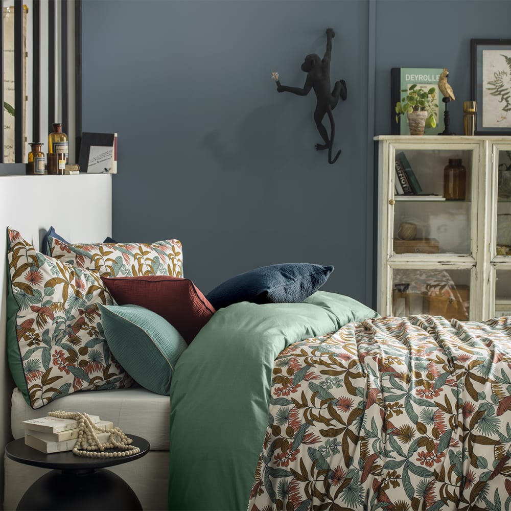 Taie d'oreiller en percale de coton bleu 50x75 — vue 3