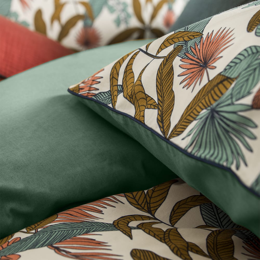 Taie d'oreiller en percale de coton bleu 50x75 — vue 4