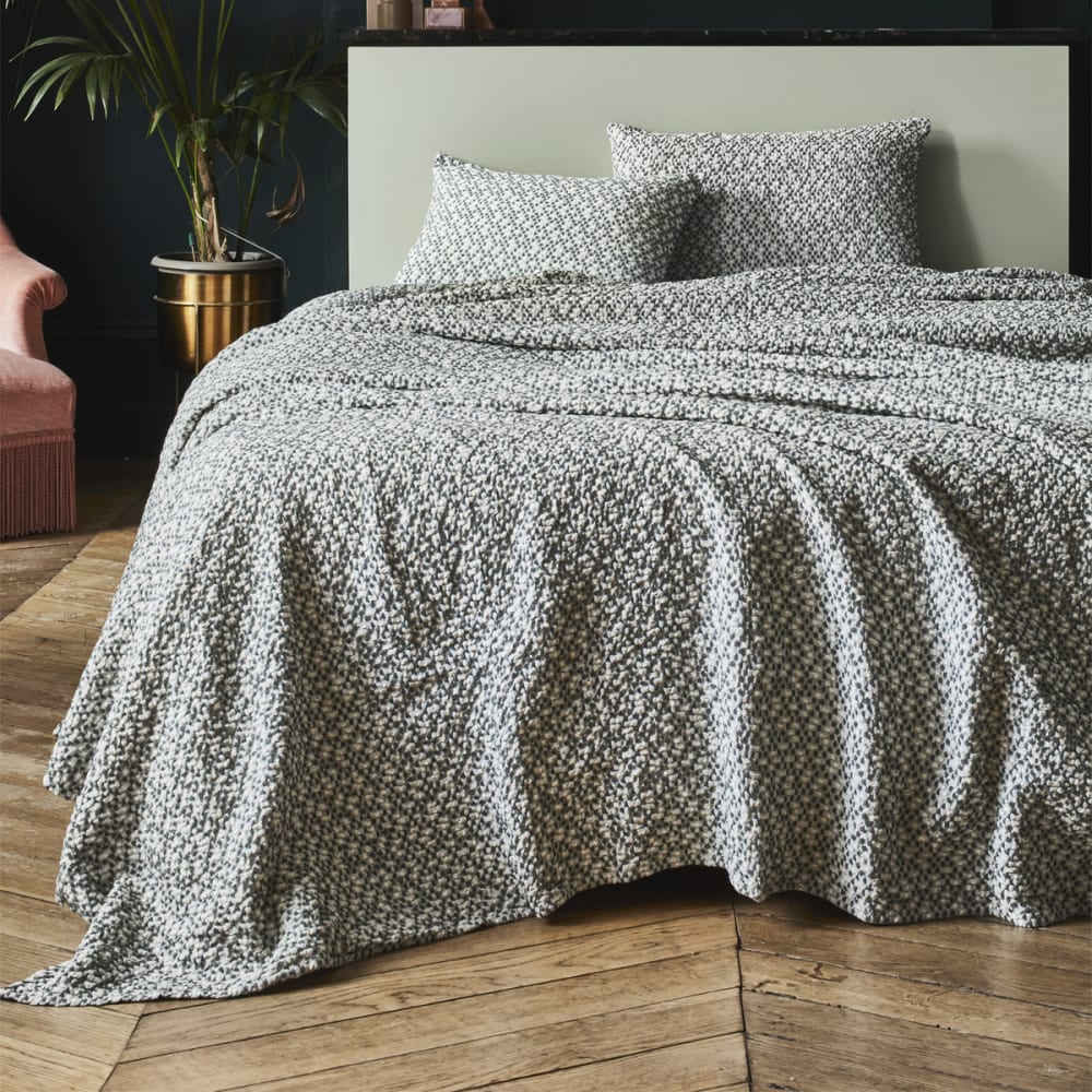 Housse de coussin en coton tissé bleu et vert 40x60 - Maisons du Monde
