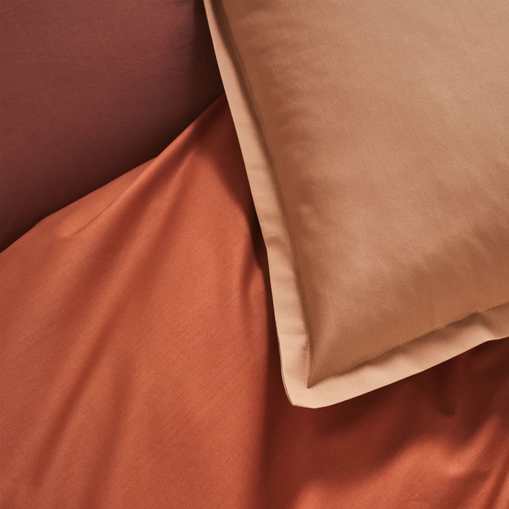 Drap Housse en percale de coton orange 2x90x200 — vue 4