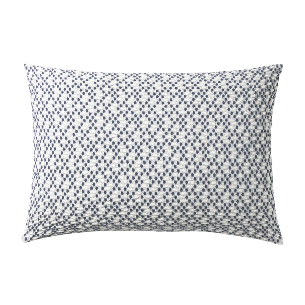 Housse de coussin en coton tissé bleu 40x60