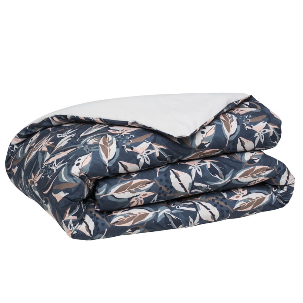 Housse de couette en percale de coton bleu 140x200 — vue 3