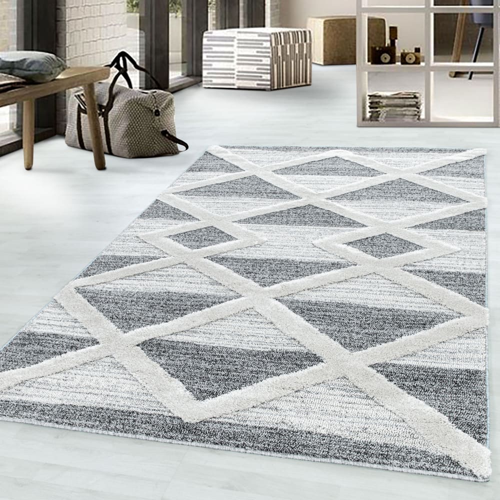 Tizas - tapis berbère à relief - crème & gris 080 x 150 cm — vue 3