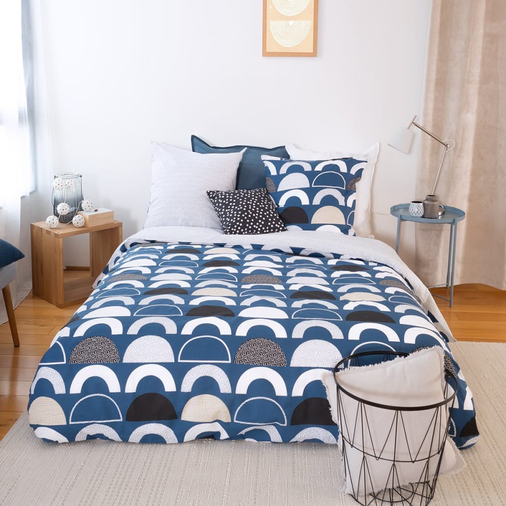 Housse de couette 240x260 + 2 taies 100% coton 57 fils