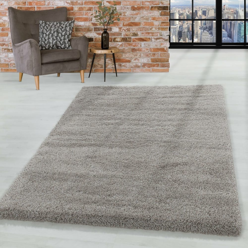 Tapis cosy à poils longs greige 160x230cm