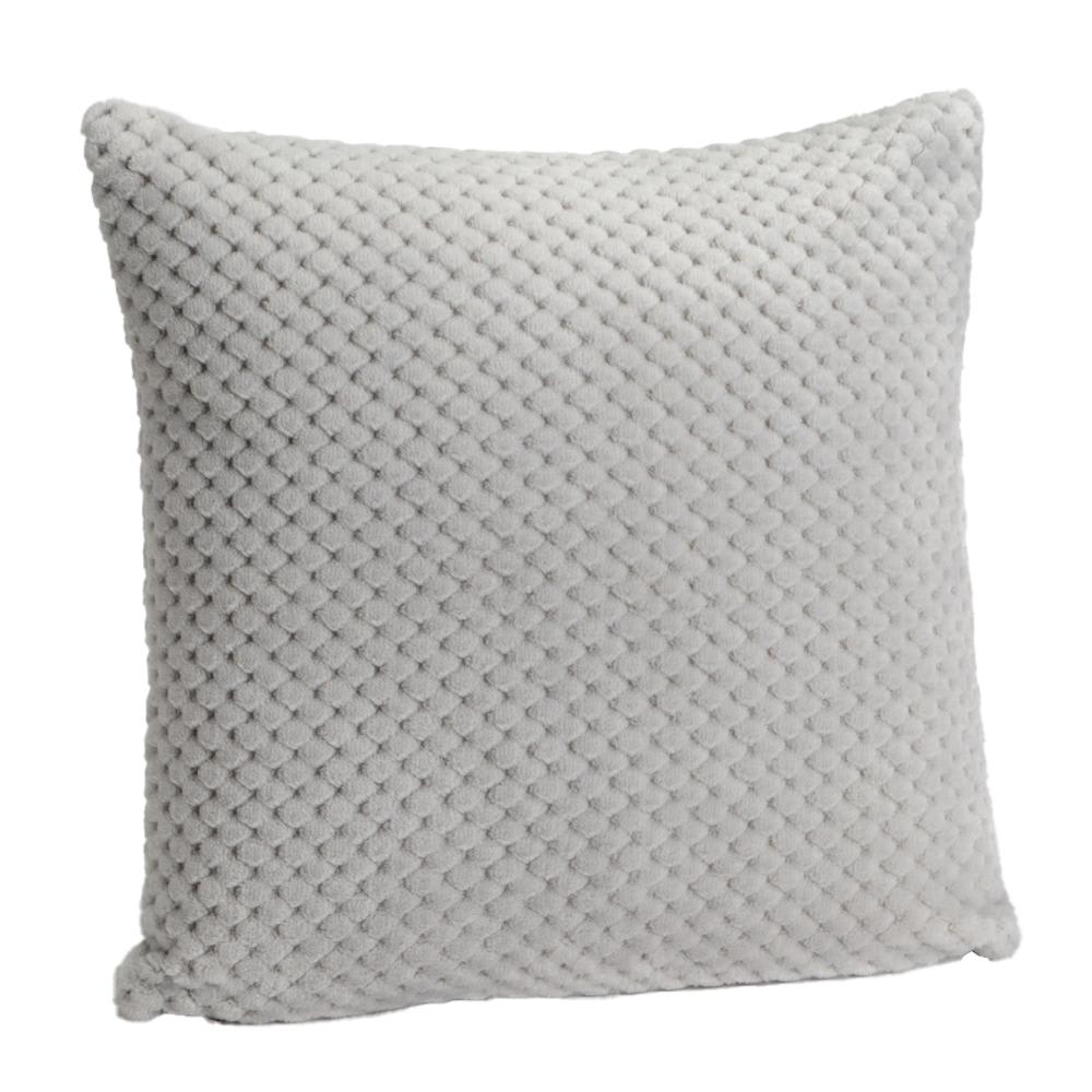 Coussin damier gris en polyester