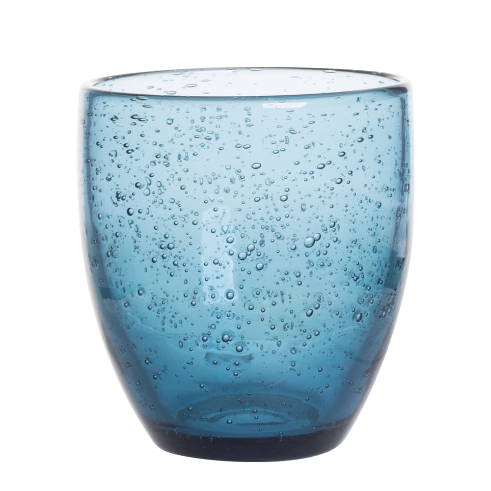 Lot de 6 gobelets artisan bleus en verre