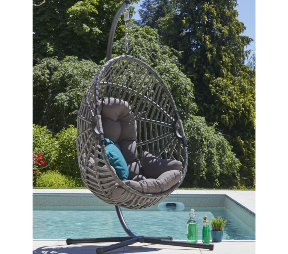 Balancelle de jardin en acier  1 place gris perle