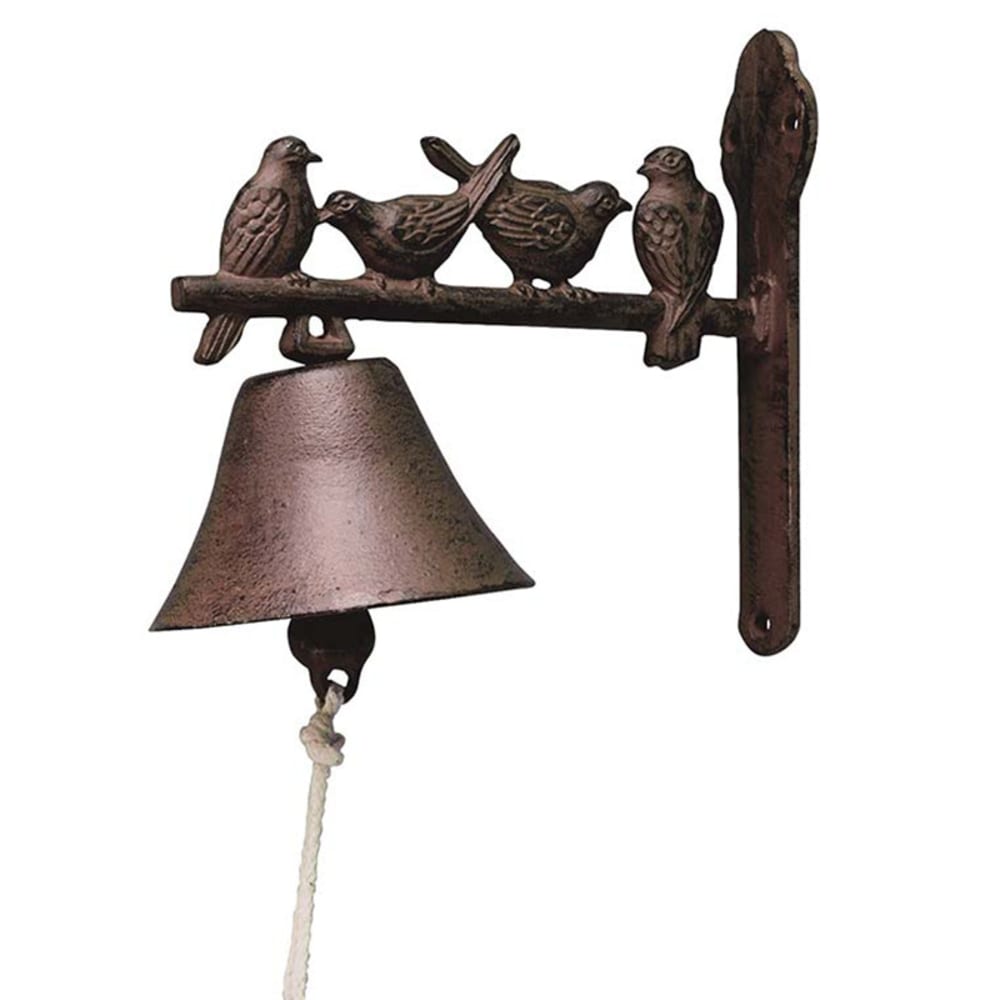 Cloche porte oiseaux fonte brun