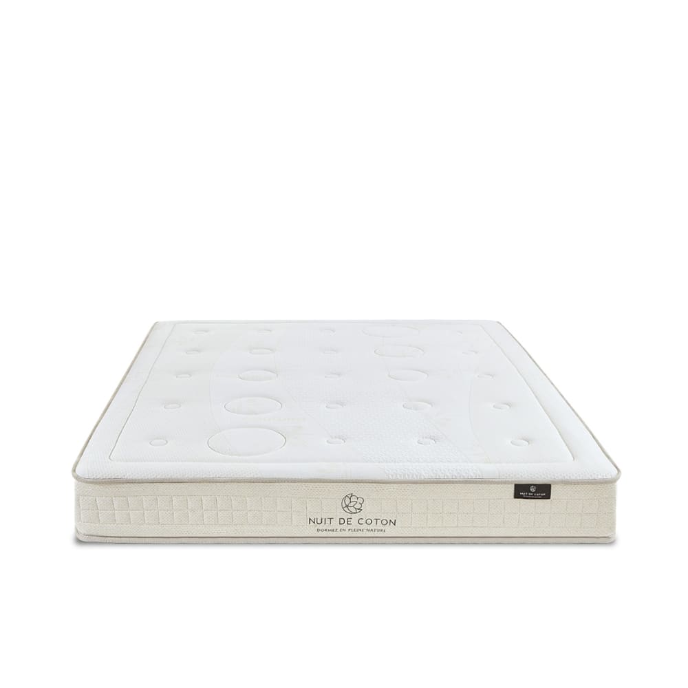 Bellecour Matelas latex h25 140x190 style classique chic Blanc Certifié Oeko-Tex Latex Naturel