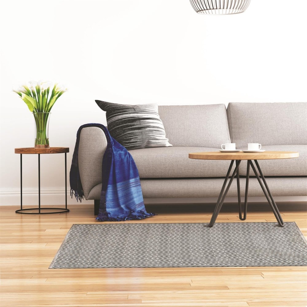 Tapis rectangle losanges noir blanc 120x170cm - Maisons du Monde