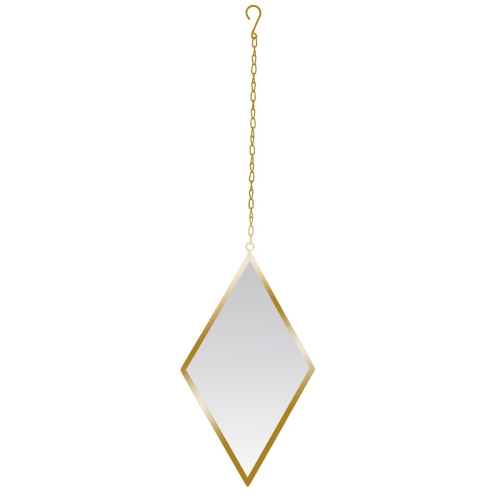 Miroir losange en métal or