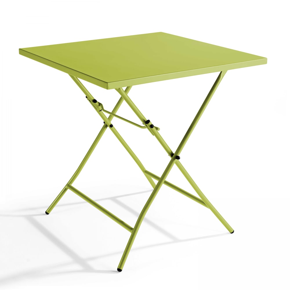 Table de jardin pliante carrée en acier 70 cm 4 places vert
