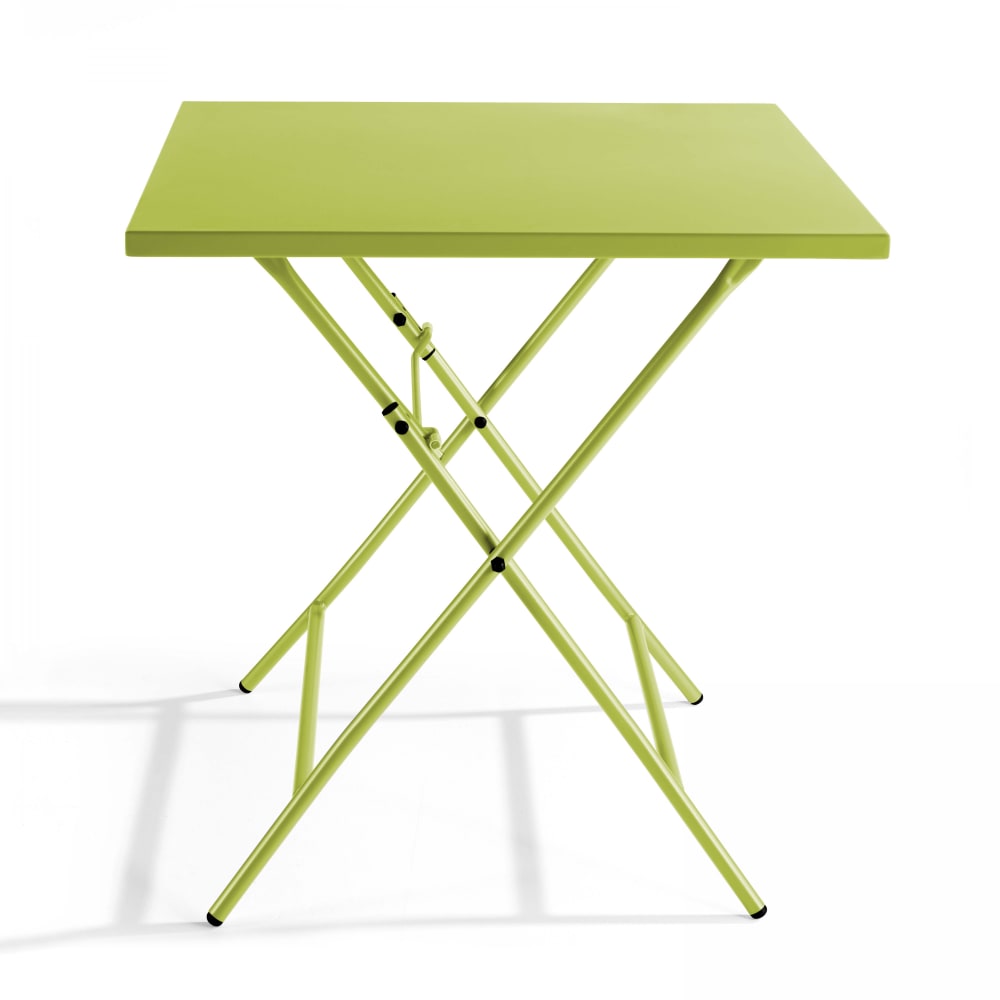 Table de jardin pliante carrée en acier 70 cm 4 places vert - Maisons du Monde