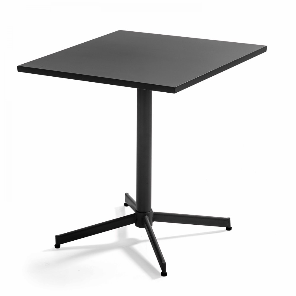 Table de jardin carrée bistro inclinable en acier gris