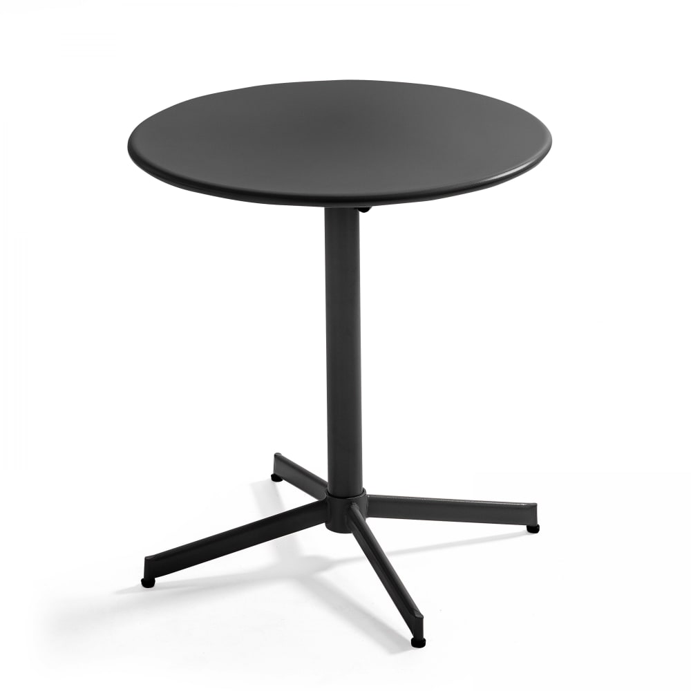 Table de jardin ronde bistro inclinable en acier anthracite