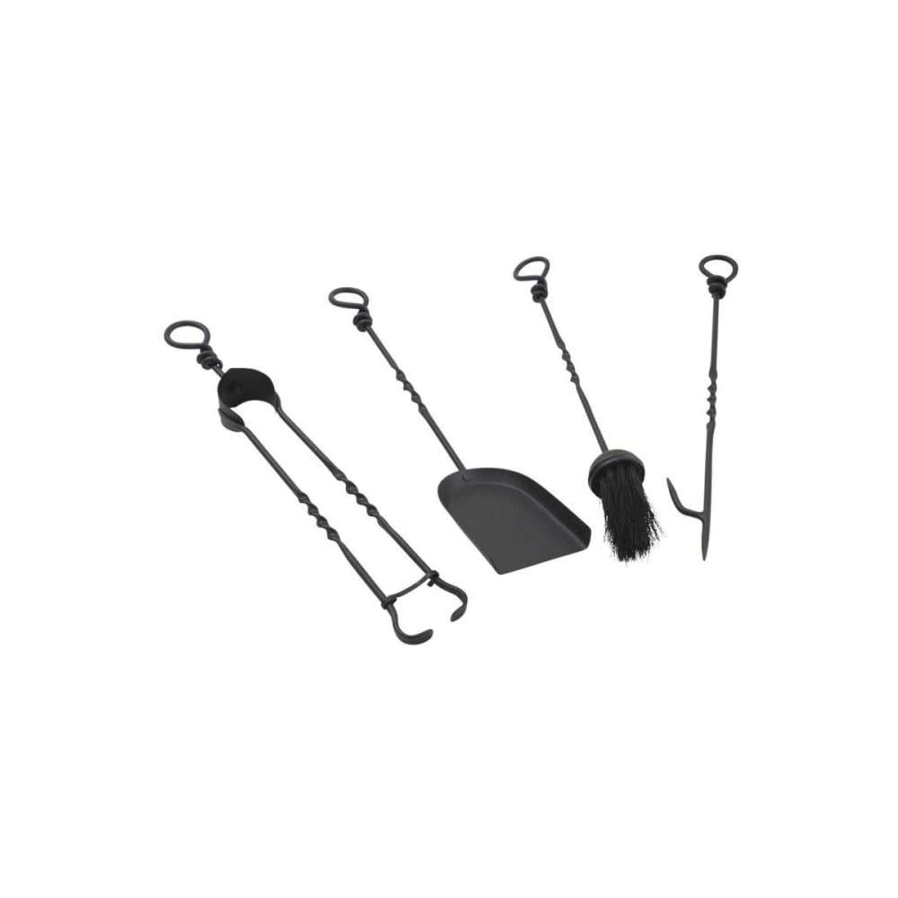 Set de 4 accessoires de cheminée en fer forgé 46cm