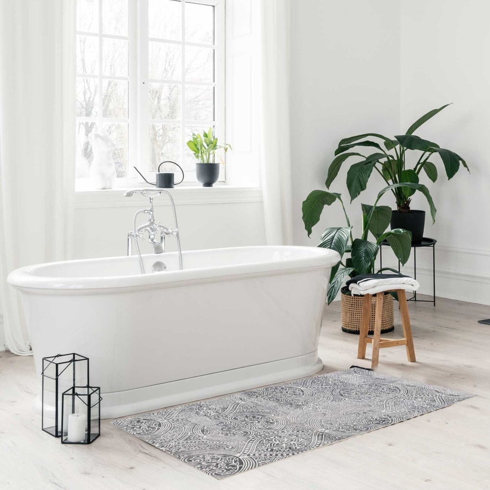 Tapis de bain motif paisley gris vintage 60x100 - Maisons du Monde