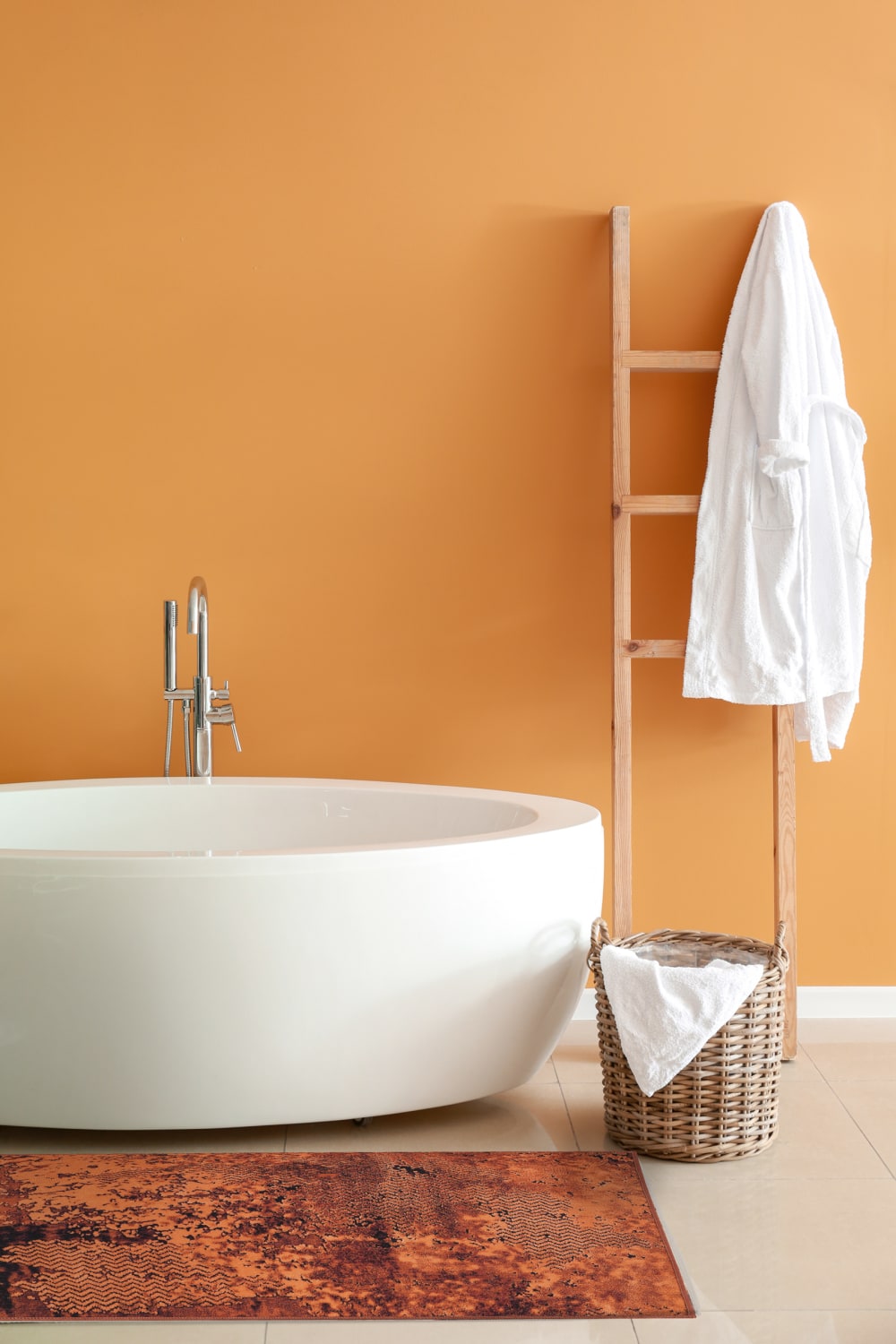 Tappeto per bagno vintage sfumature Arancione 80x150 - Wecon Home
