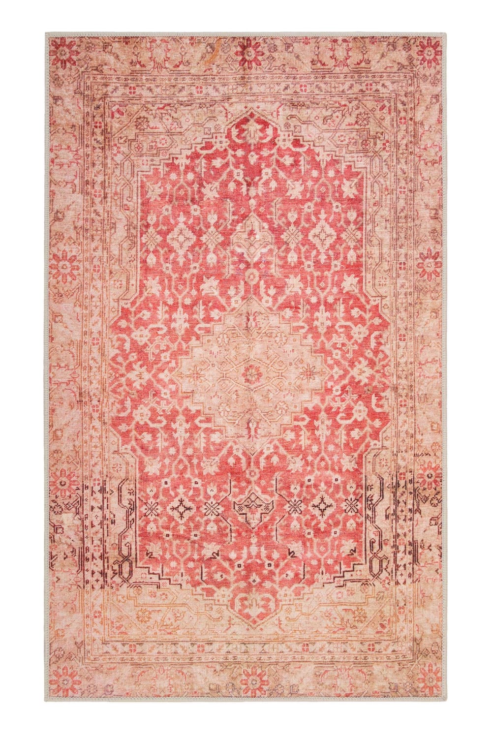 Tappeto per bagno vintage sfumature di rosso 60x100 - Modello Vintage - Rosso - PES - Poliestere