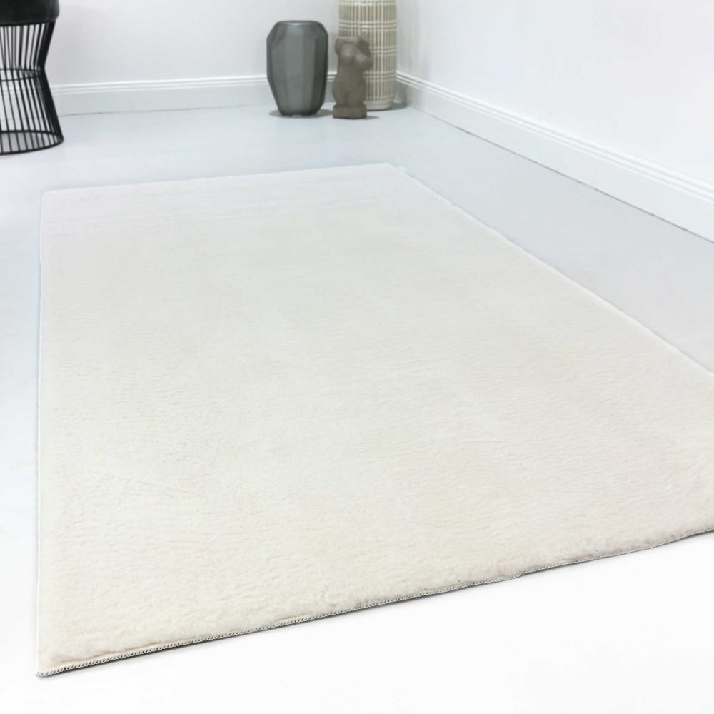 Tapis tufté mèches rases (15mm) blanc 200x290 — vue 3
