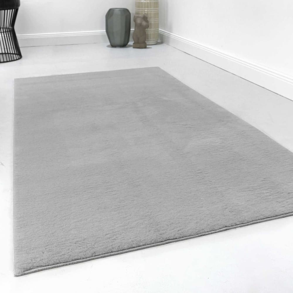 Tapis tufté mèches rases (15mm) gris clair 160x225 — vue 3
