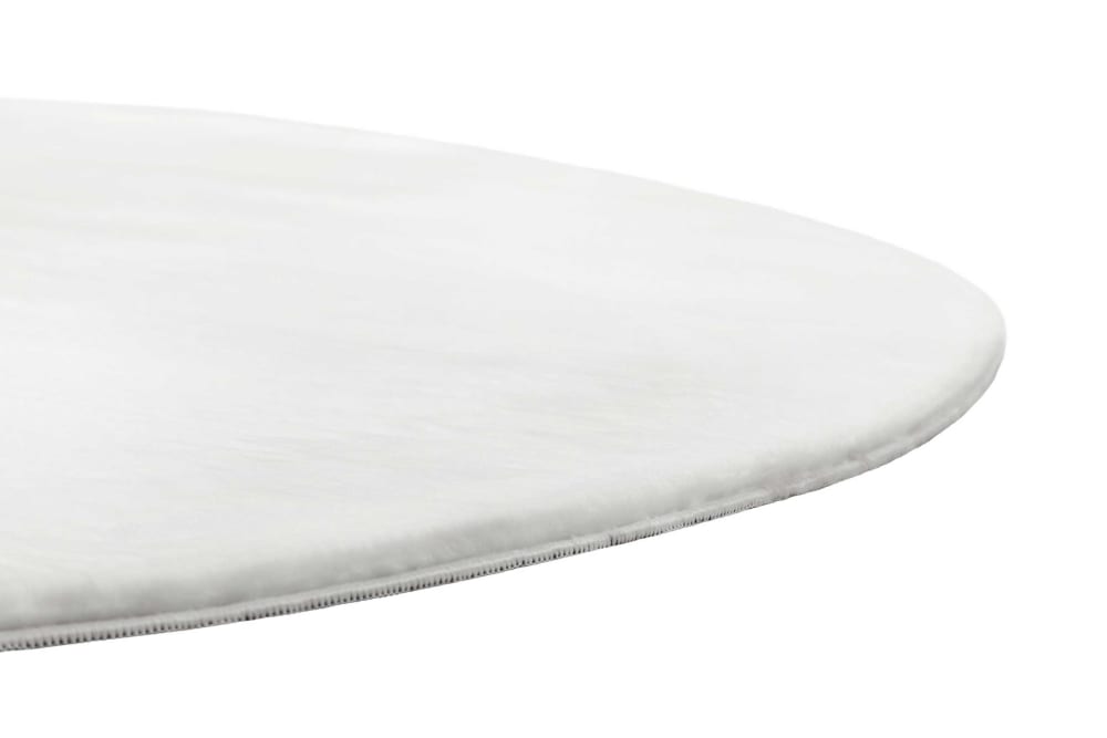 Tapis rond tufté mèches rases (15 mm) blanc 200 D — vue 4