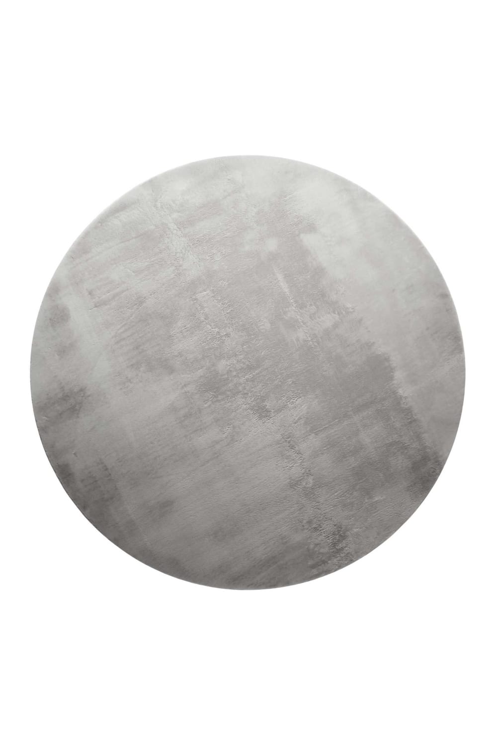 Tapis rond tufté mèches rases (15mm) gris clair 80 D