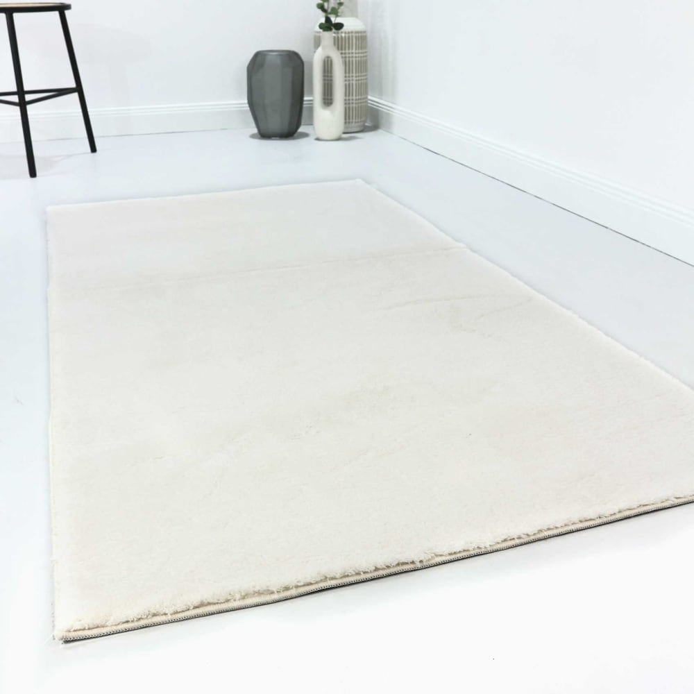 Tapis tufté mèches rases blanc cassé crème 120x170 — vue 3
