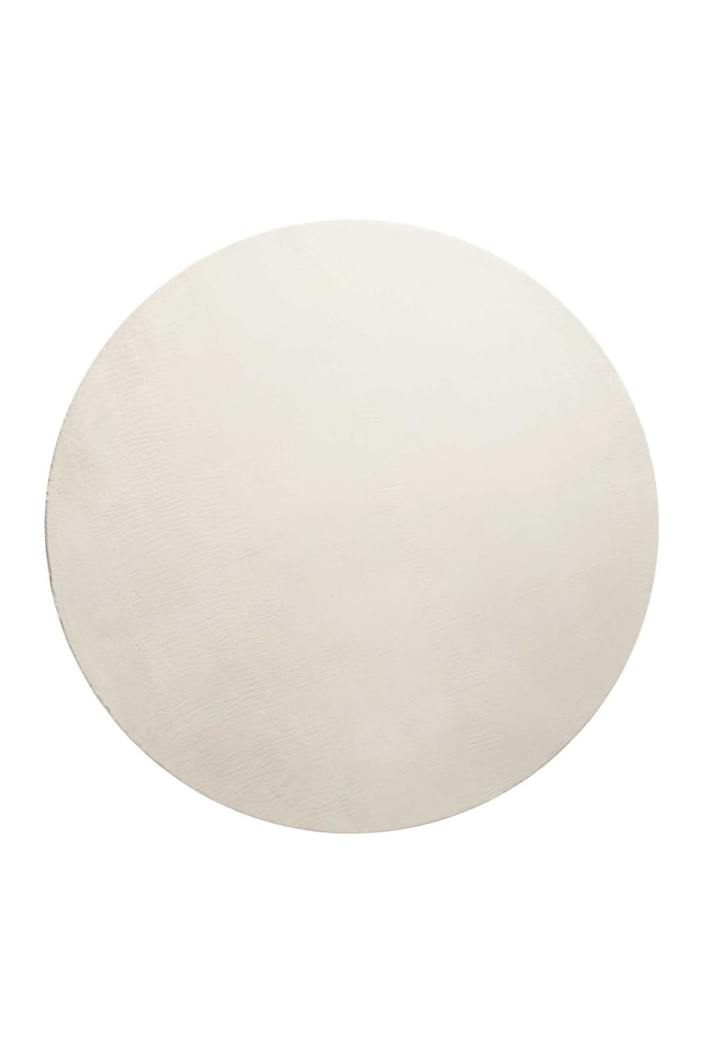 Tapis rond tufté mèches rases (15mm) écru 80 D