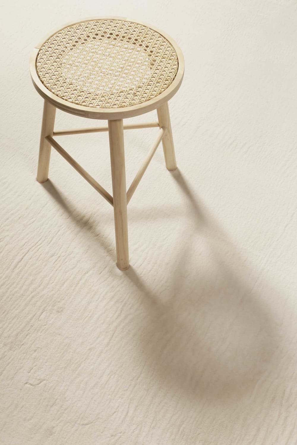 Tapis rond tufté mèches rases (15mm) écru 80 D — vue 3