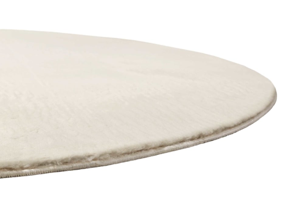 Tapis rond tufté mèches rases (15mm) écru 80 D — vue 4
