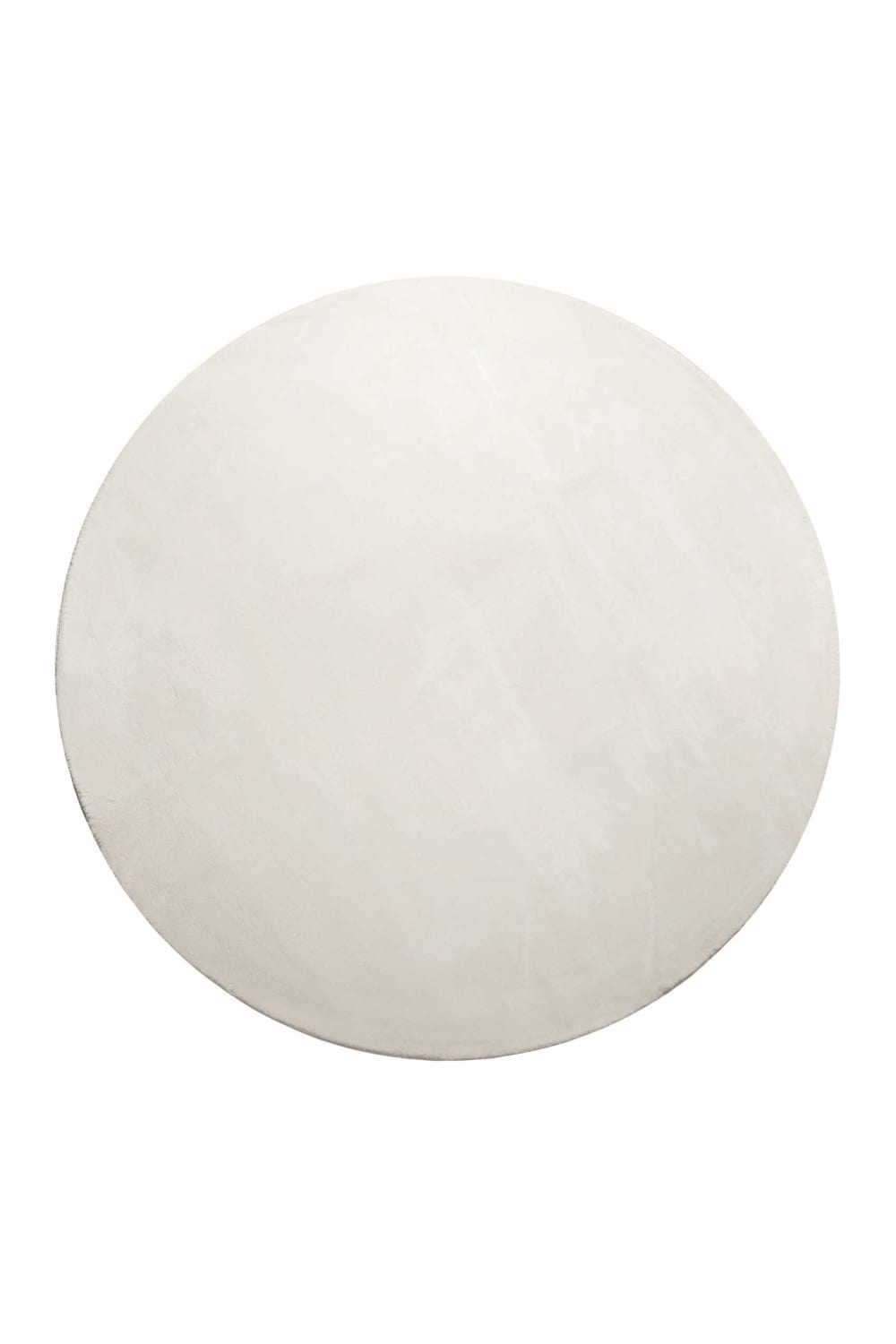 Tapis rond tufté mèches rases blanc cassé crème 200 D