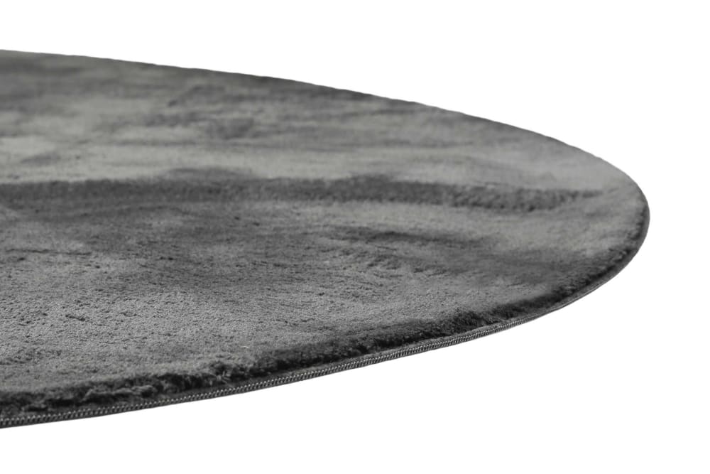 Tapis rond tufté mèches rases gris anthracite 120 D — vue 4