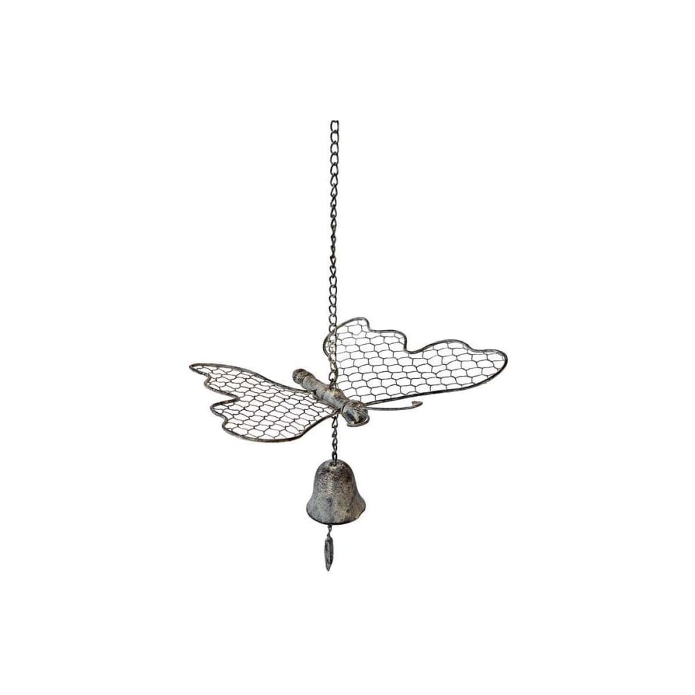 Cloche de jardin papillon blanc patiné