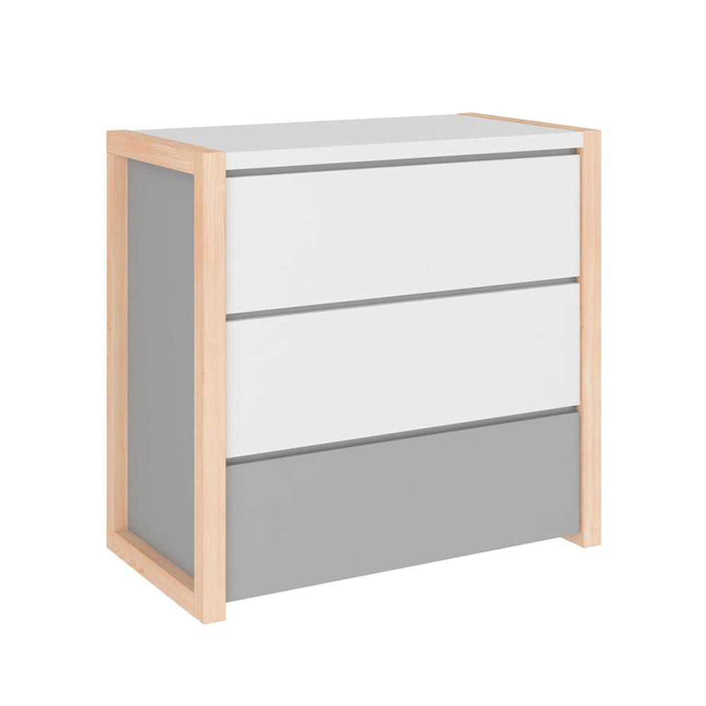 Commode 3 tiroirs pinette panneaux mdf et stratifiés multicolore Commode 3 tiroirs pinette panneaux mdf et stratifiés multicolore